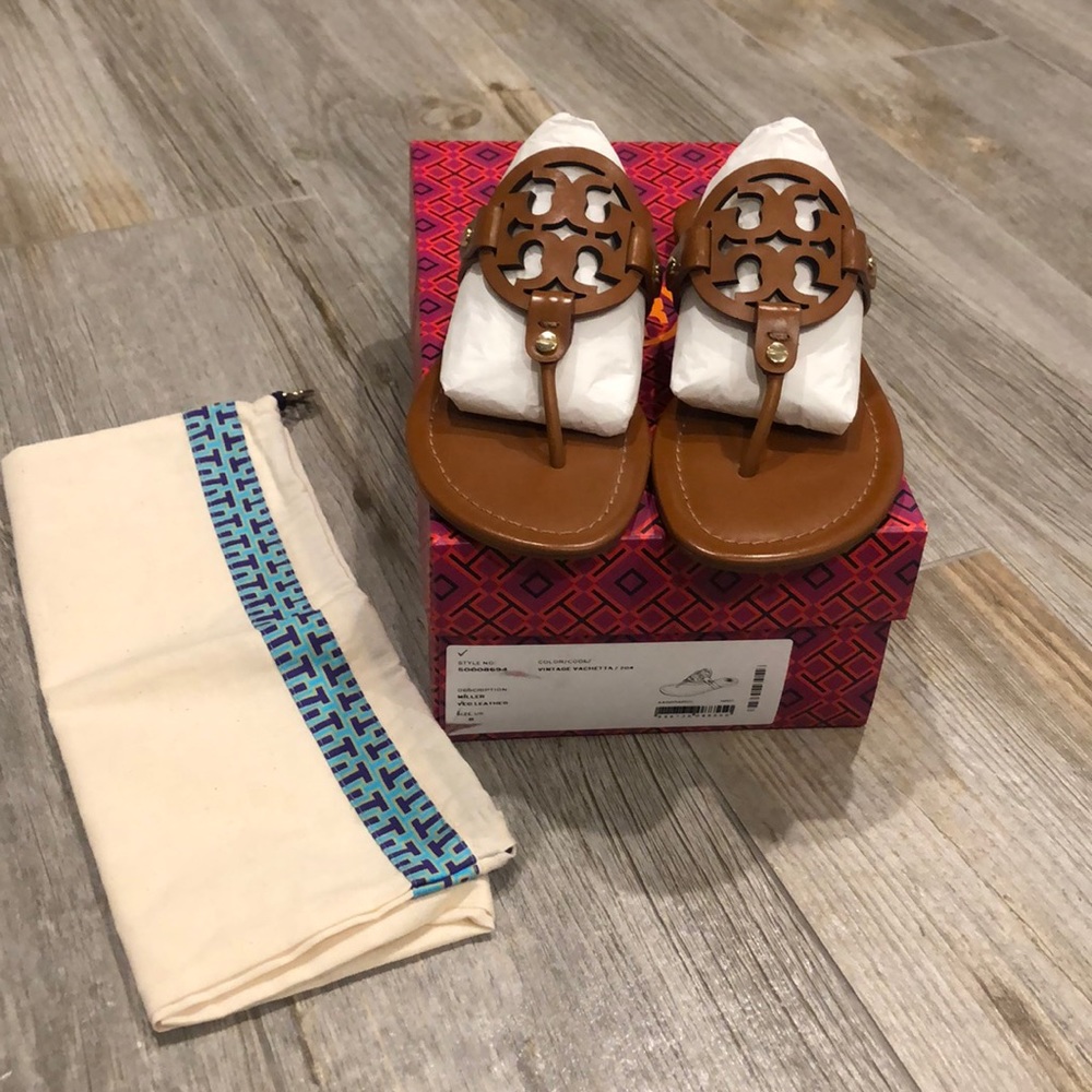 NIB Tory Burch Miller Vegan Leather Sandal Sz 8